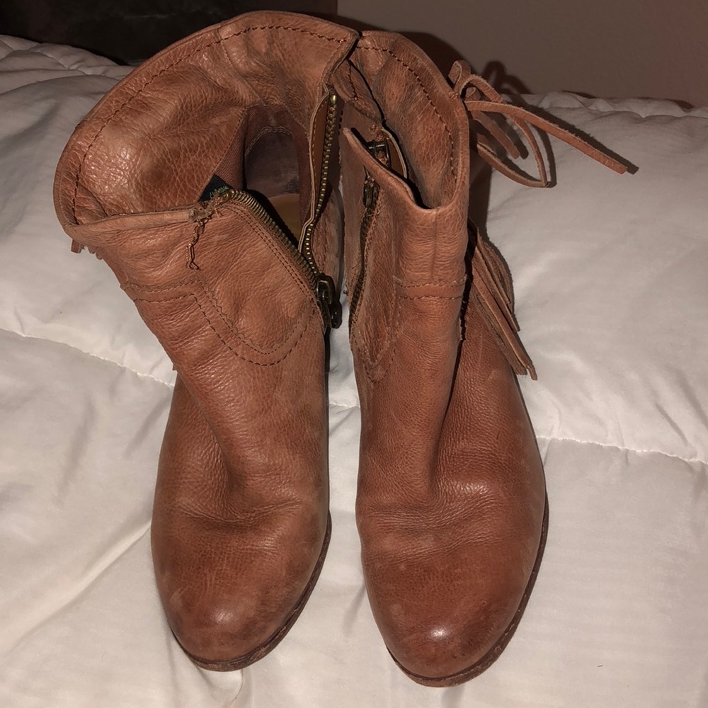 San Edelman leather brown booties 91/2
